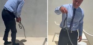 ABD Sağlık Bakanı, yılanı çıplak elleriyle yakaladı