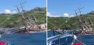 Marmaris’te can pazarı: İşte batan tur teknesinin suya gömülme anları