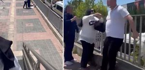 Sokak ortasında darbedilen kadının yardımına bir başka kadın koştu