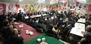 BBP lideri Mustafa Destici, MHP çadırını ziyareti etti