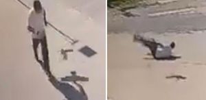 Kendisine saldıran kargadan kaçarken taklalar attı
