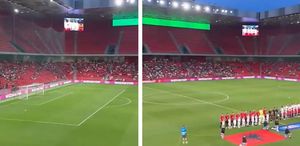 Arnavut taraftarlar İsrail milli marşını ıslıkladı