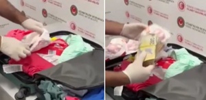 Antalya Havalimanı’nda bebek bezinden servet çıktı