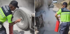 Otoyolda saniyelerle yarış Jandarmanın müdahalesi faciayı önledi