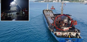 Ukrayna’da dron saldırısına uğrayan Türk gemisi, İstanbul Boğazı’ndan geçti