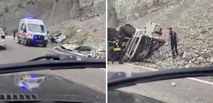Freni patlayan TIR’dan atlayan sürücü öldü, 2 kişi yaralandı