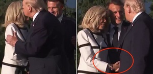 G7’ye damga vuran tokalaşma: Trump Fransız First Lady’nin elini bırakamadı