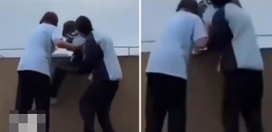Kız öğrenciler, arkadaşlarını çatıdan atmaya kalktılar