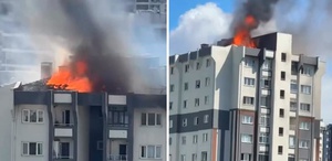 Küçükçekmece’de sitedeki binanın çatısında çıkan yangın nedeniyle 12 kişi hastaneye kaldırıldı