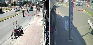 Çocuklarını okuldan almaya giden 3 çocuk annesinin feci ölümü kamerada