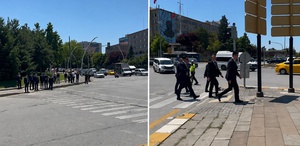 TBMM’den Bakanlığa yürüyerek geçen İçişleri Bakanı Çiftçi kırmızı ışıkta bekledi