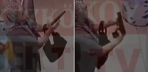 Akılalmaz olay Kocasını öldürmek isterken silahı tutukluk yaptı