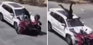 15 yaşındaki çocuğun kullandığı otomobil motosiklete çarptı, sürücü ağır yaralandı