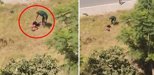 Sulama kanalına giren oğlunu kemerle dövdü