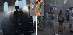 Berlin’de polis TOMA’larla halkı serinletti