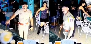 Ülkeyi ayağa kaldıran kafe baskını Elindeki sopayla mekanı dağıttı