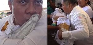 Belediye başkanı timsahla evlendi