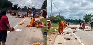 Tayland’da 8 keşişin can verdiği kazada kan donduran görüntüler