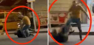 Taksicilerin durak anlaşmazlığı kavgası kamerada