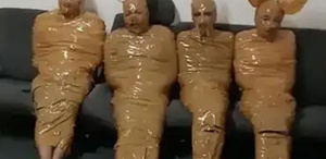 Mahalleliden hırsızlara sıra dışı tuzak: Yakalayıp koli bandıyla “Teletabilere“ benzettiler