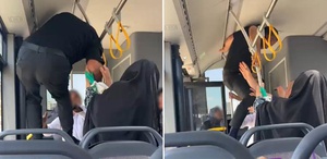 Otobüste tekme ve yumruklar havada uçuştu: Bir yolcu açılan kapıdan dışarı fırladı