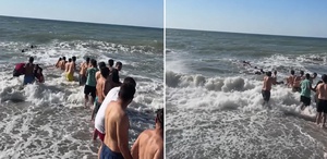 Zonguldak’ta yasağa rağmen denize girenleri “insan zinciri“ kurtardı