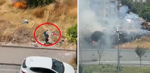 Avcılar’da yaşlı bir adam otluk alanı yakıp kaçtı