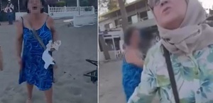 Plajda oturan başörtülü anne ile kızına saldıran kadına tutuklama talebi