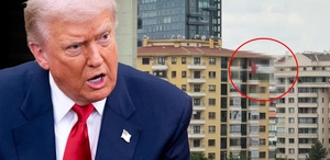 ABD Başkanı Trump’ın kalacağı otelin karşısına Filistin bayrağı asıldı