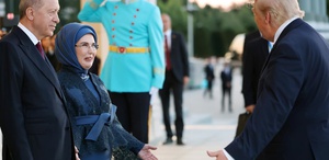 Beştepe’de resepsiyon Erdoğan çifti, Trump’ı karşıladı