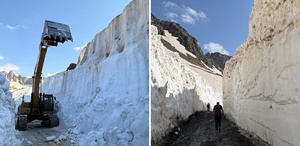 Cilo Dağı’nda temmuzda kar mücadelesi