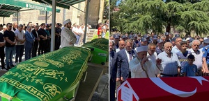 Uzman çavuş ile ailesine acı veda: Gözyaşları içinde toprağa verildiler