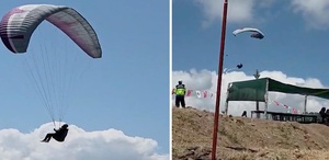 Çorum’da yamaç paraşütü pilotunun düşme anı kamerada