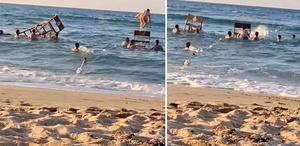 Arnavutköy’de cankurtaran kulesini yerinden söküp kendilerine atlama platformu yaptılar
