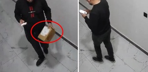 Kargoyu kameraya bakarak kırdı