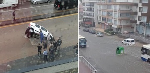 Ankara felç oldu Yol çöktü, araç çukura düştü