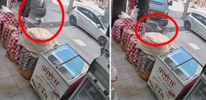 Kargo minibüsü çocuğu altına aldı, o anlar kamerada