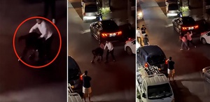 Ambulansa yol vermek isteyen tır şoförüne dehşeti yaşattılar