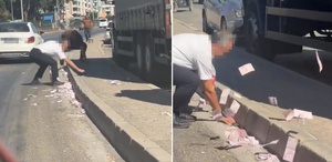 Film değil gerçek Ağzına kadar para dolu çuvalı yola düşürdüler