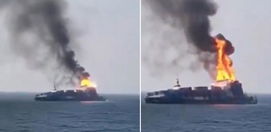 Karadeniz yangın yeri İHA’nın vurduğu Rus konteyner gemisi battı