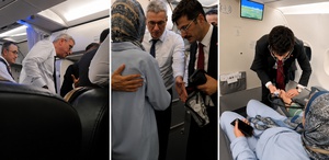 Uçakta fenalaşan yolcuya Sağlık Bakanı Memişoğlu müdahale etti