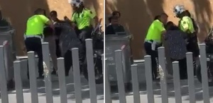 Saç saça, baş başa girdiler: Kadınların kaldırım kavgası kamerada