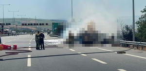 Koca TIR küle döndü: Geriye sadece bu görüntüler kaldı