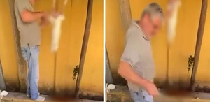 Okul bahçesinde tavşan kestiği görüntüler sanal medyada paylaşılan şüpheli gözaltına alındı