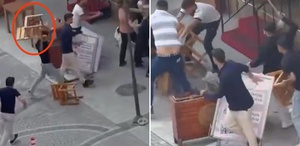 Isparta’da sokak ortasında dehşet: Masa, sandalye ve sopalar havada uçuştu