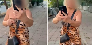 Kedileri besleyen kadın, insanların sokaktan geçmesine izin vermedi