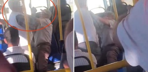 Malatya’da halk otobüsünde yaşlı yolcular birbirine girdi