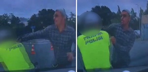 Fatih’te polise bıçakla saldırı kamerada ayağından vurularak yakalandı