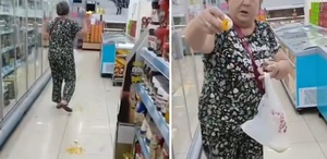 Yumurtaları marketin içinde tek tek kırdı