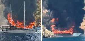 Fethiye’de can pazarı Tur teknesi yandı, 115 kişi suya atladı
